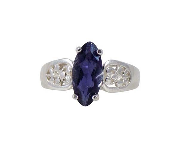 19thC Antique 1¼ct+ Iolite+Silver Ring Sacred to Roman King of Gods Jupiter Zeus