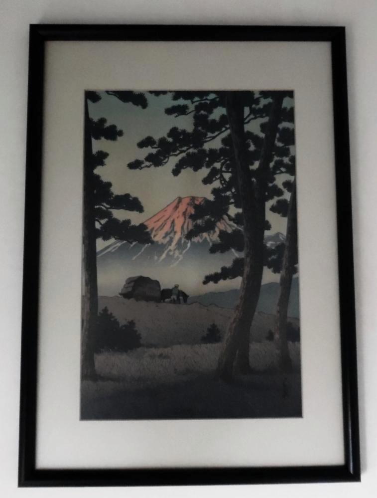 Kawase Hasui Mt Fuji Evening View From Tagonoura Framed Japanese Woodblock Print