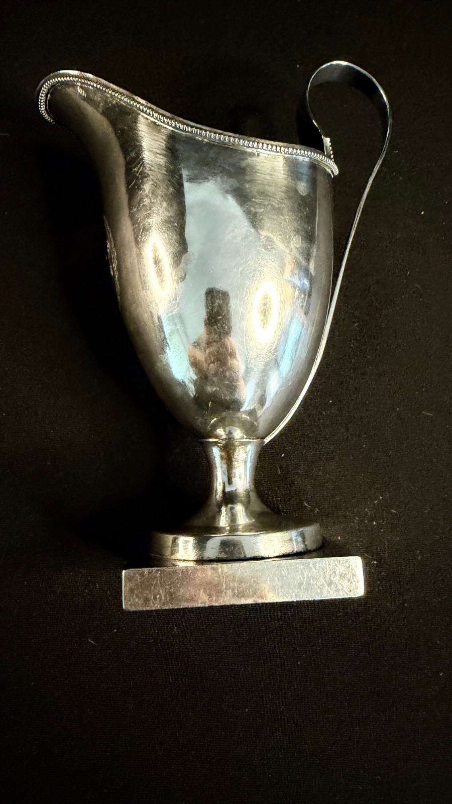 American 18th Century Coin Silver Helmet Cream Jug Circa 1786