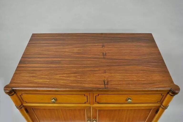 Kittinger French Regency Style Satinwood & Rosewood Tall Chest Dresser Cabinet