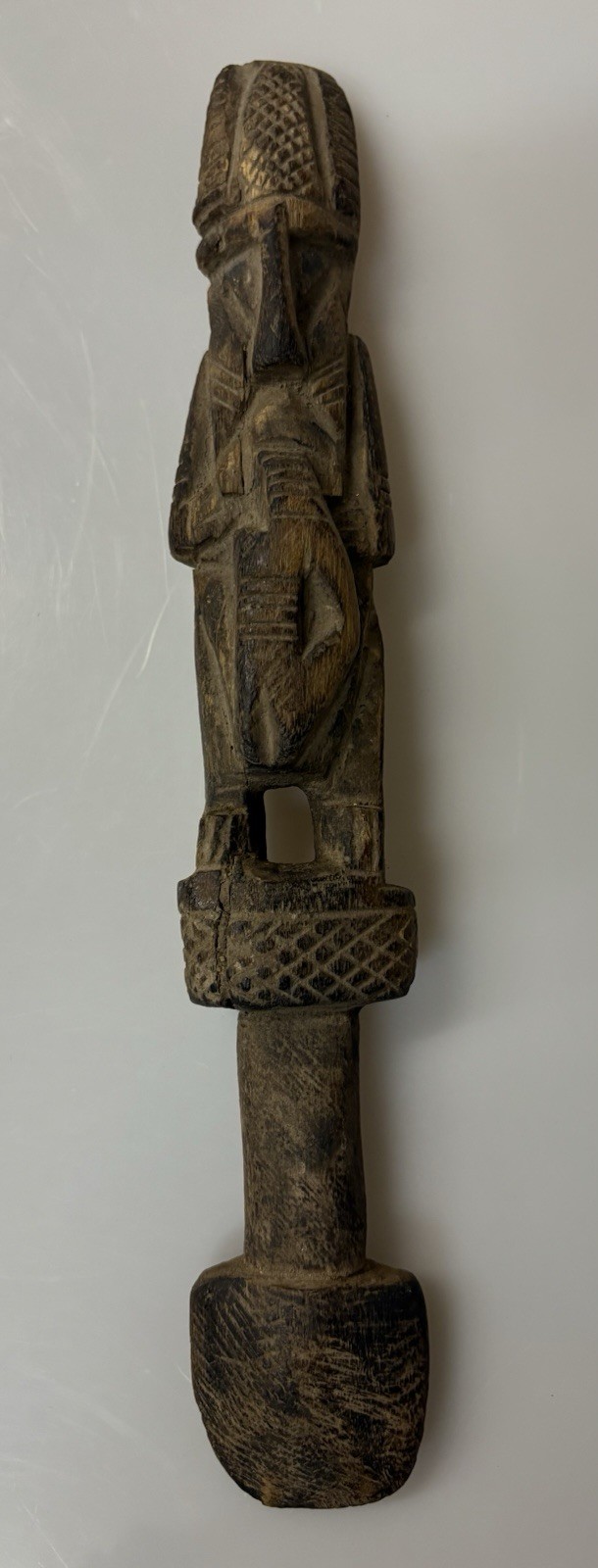 Hemba Commander Handcrafted Wooden Pole Republic of Congo 12”