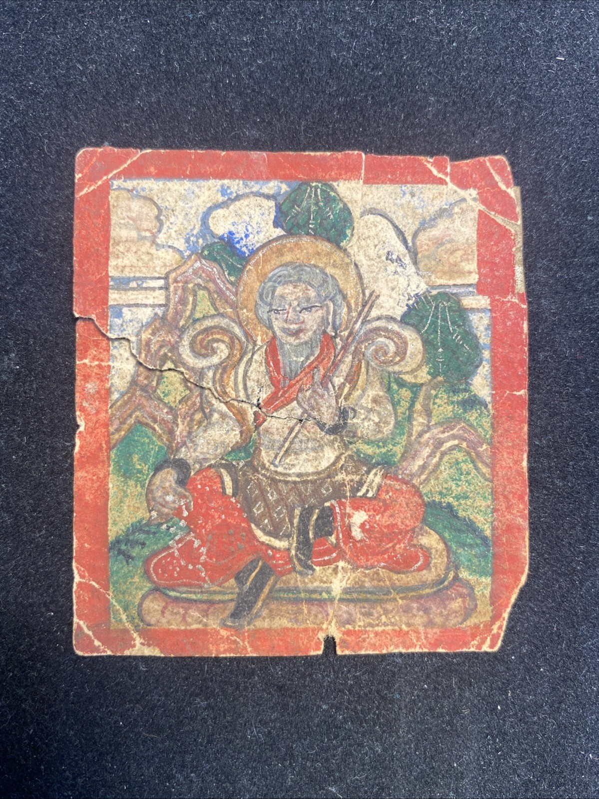 Antique Mongolian Tibetan Buddhist miniature Tsakli Painting Mongolia A1-6×5.5