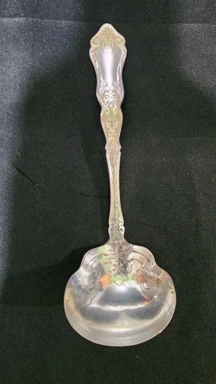 😘 NICE! ANCOR ⚓ROGERS ANTIQUE c1907 ALHAMBRA SILVERPLATED “7 1/4 GRAVY LADLE 🤎
