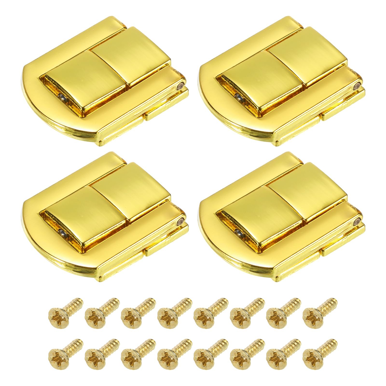 uxcell 4Pcs Toggle Catch Lock, 0.98″ x 0.79″ (LxW) Zinc x 0.79″, Gold