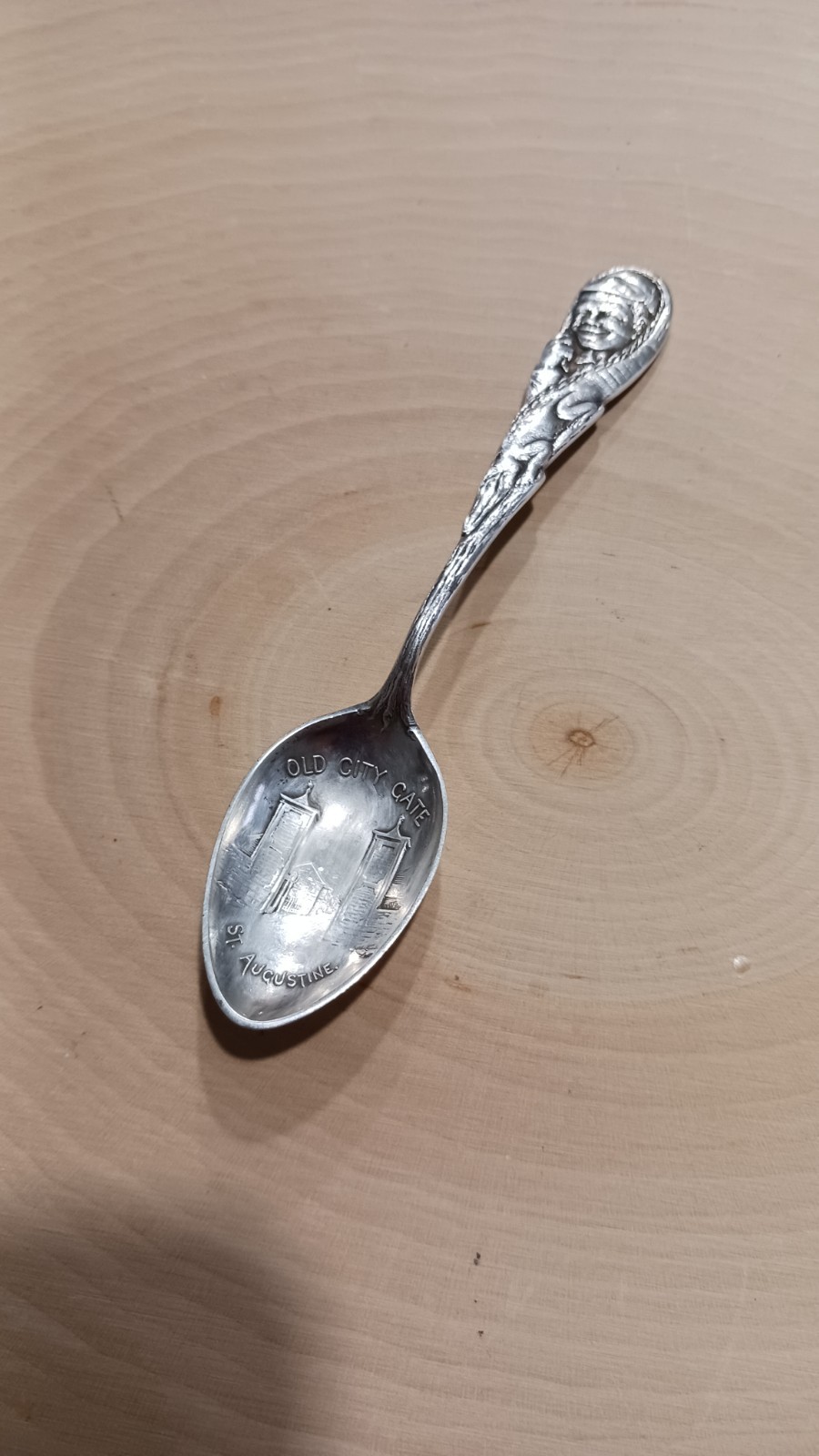 Vintage Thomas Tugby Alligator & Boy Florida Sterling Silver 925 Souvenir Spoon