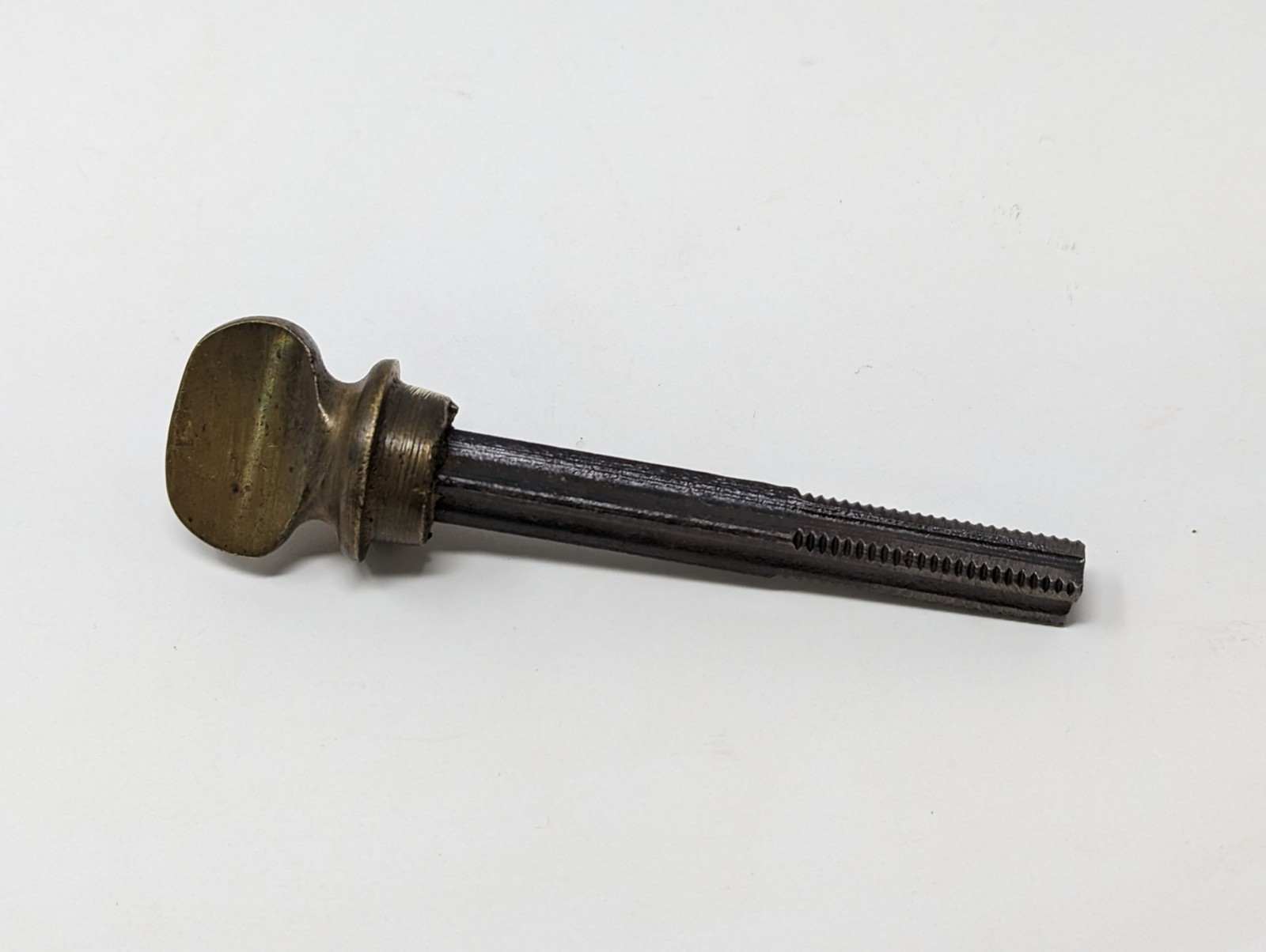 Antique Thumb Turn with Threaded Spindle, Brass in Color, 20TPI, 3-3/4″ Overall