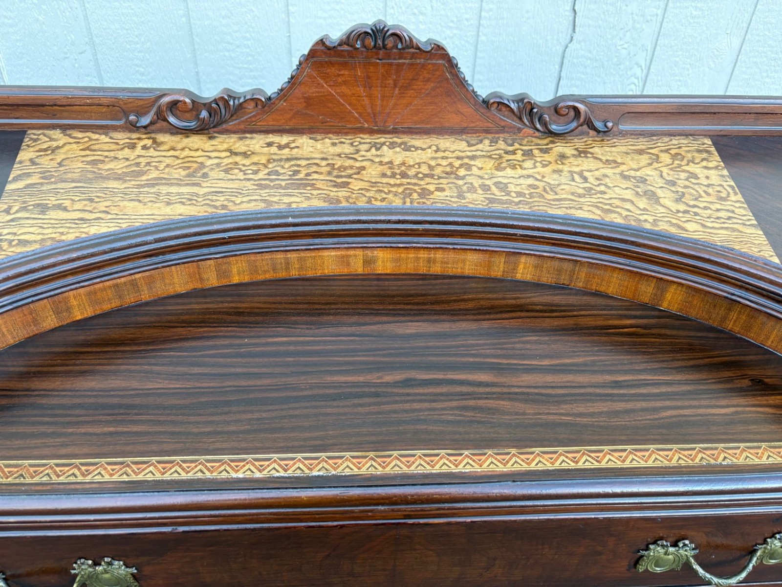 67513 Antique Victorian Sideboard Buffet with Ornate Carved Walnut