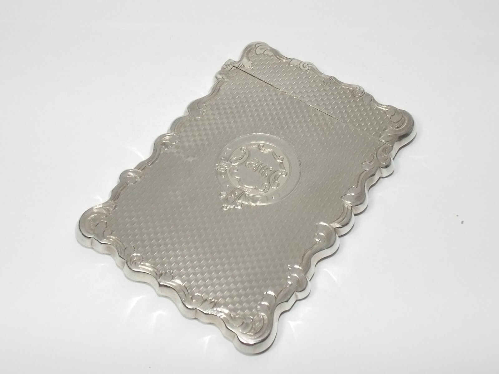 ANTIQUE VICTORIAN STERLING SILVER CARD CASE, ALFRED TAYLOR BIRMINGHAM 1853
