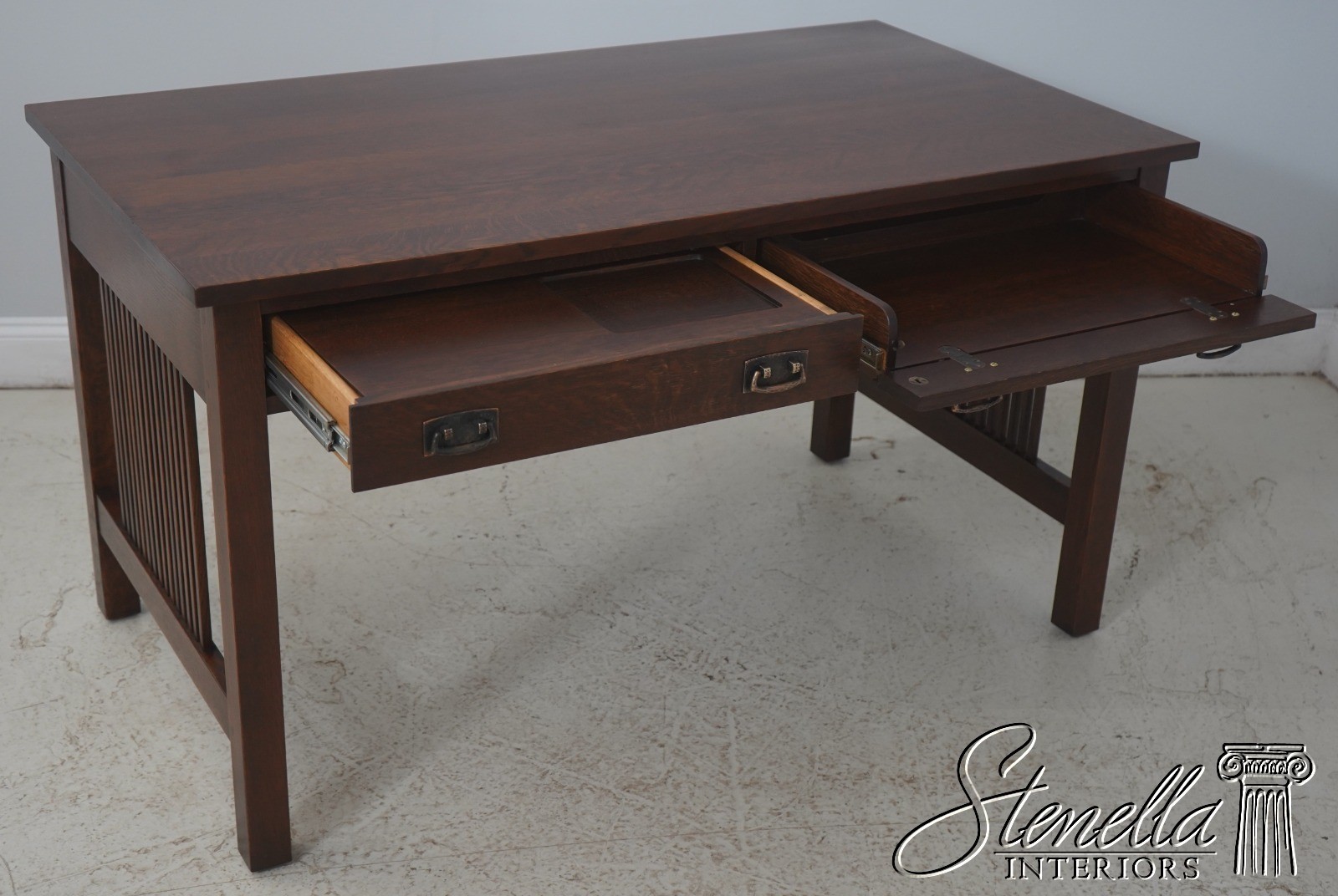 F72724: STICKLEY Mission Oak Spindle Writing Desk