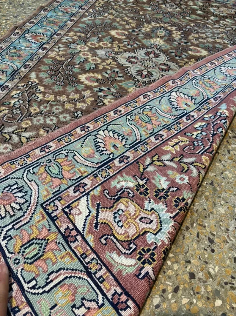 COLLECTORS ITEM Vintage Stunning Natural Silk Fine Quality Turkish Hereke Carpet