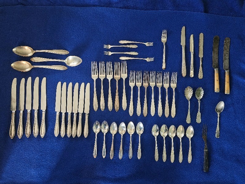 vintage Alvin Patent Louisiana flatware silverware lot of 42 plus 9 other misc