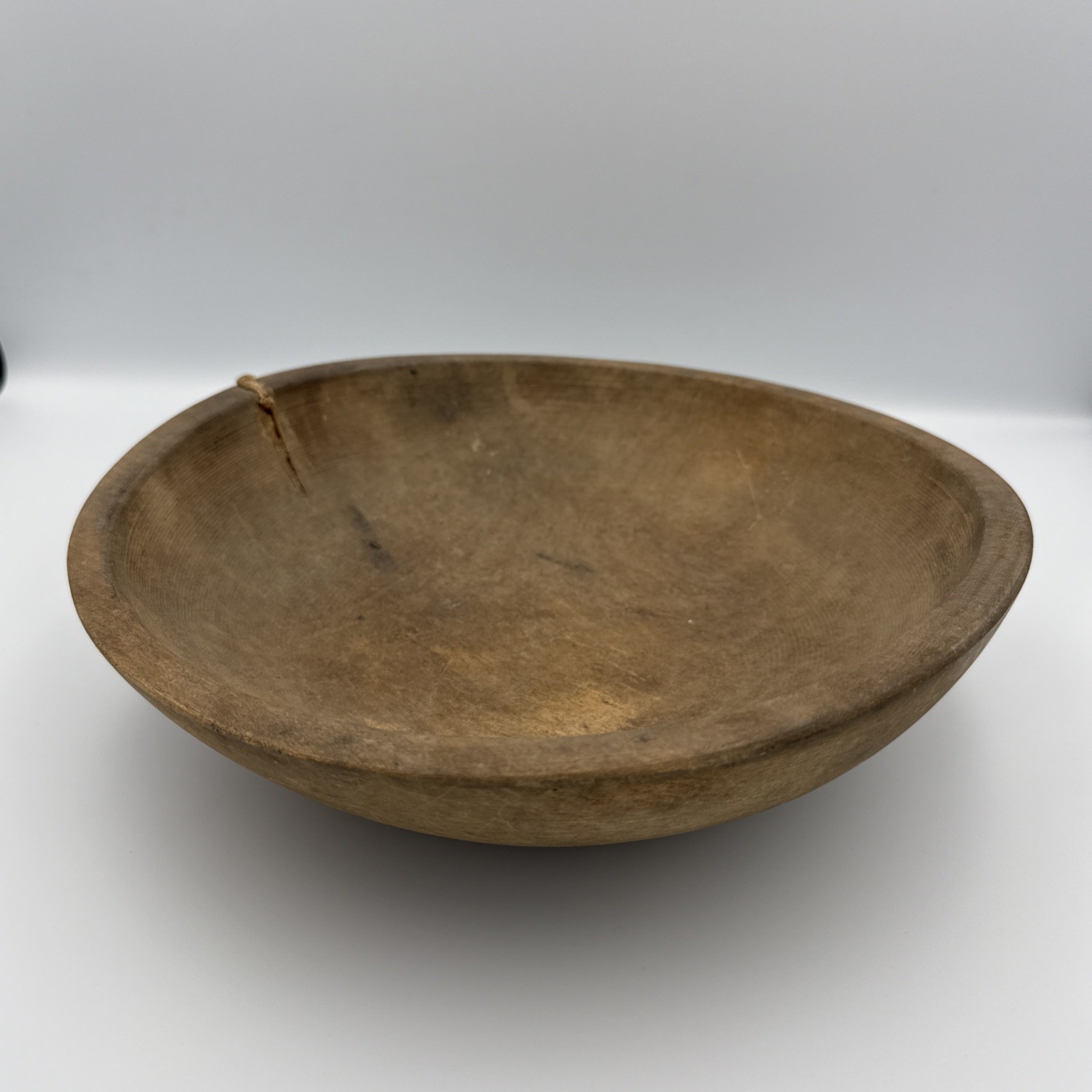 Vintage munising Primitive 13.5″ Hand Turned Wooden Dough Bowl