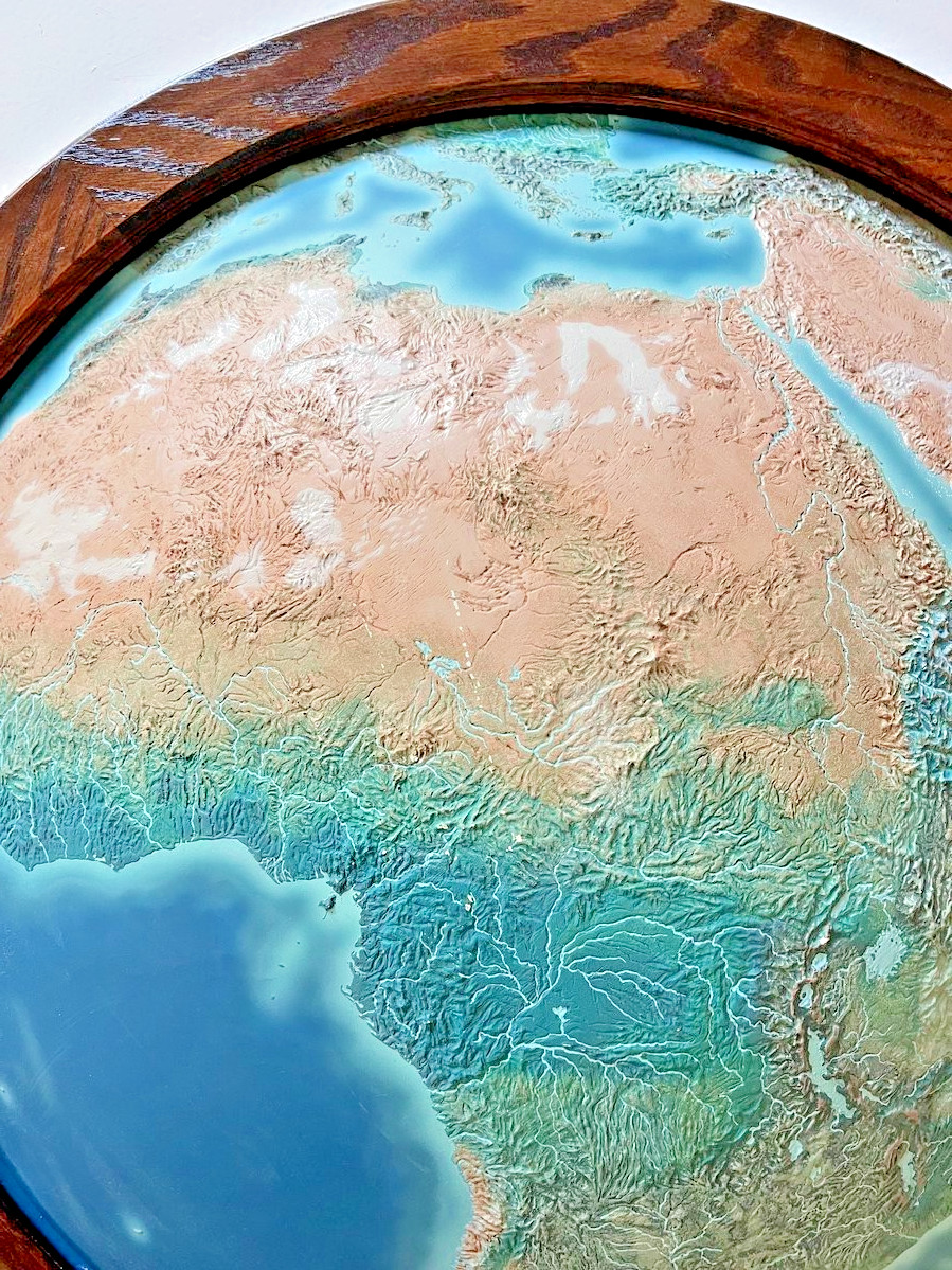 MUSEUM QUALITY: Matched Pair Rand McNally “Handcrafted” Convex Relief Maps APAC