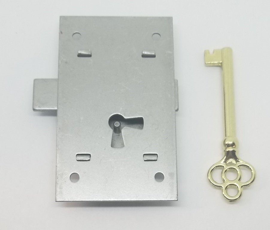 LARGE Flush Mount Cupboard Lock 2 x 3″ left & right cabinet desk chest curio