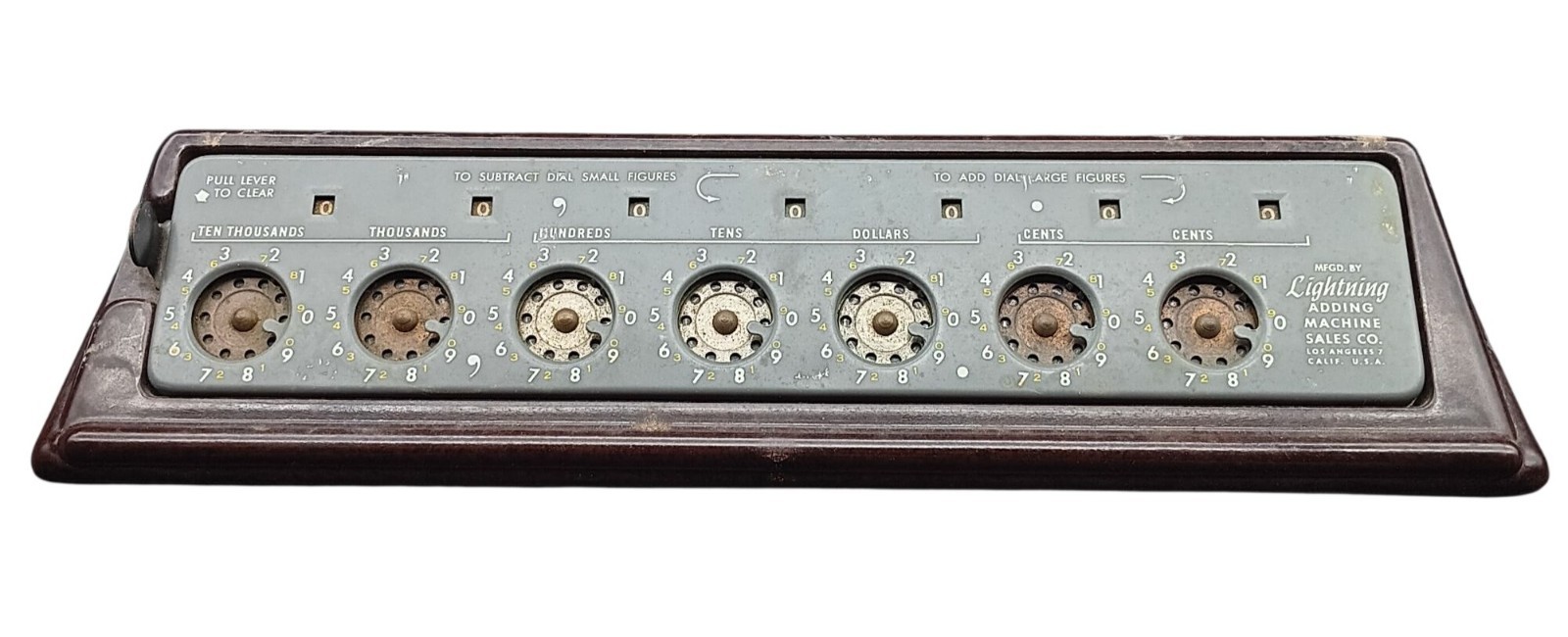 Vintage Lightning Adding Machine by Adding Machine Sales Co. Los Angeles USA Mec