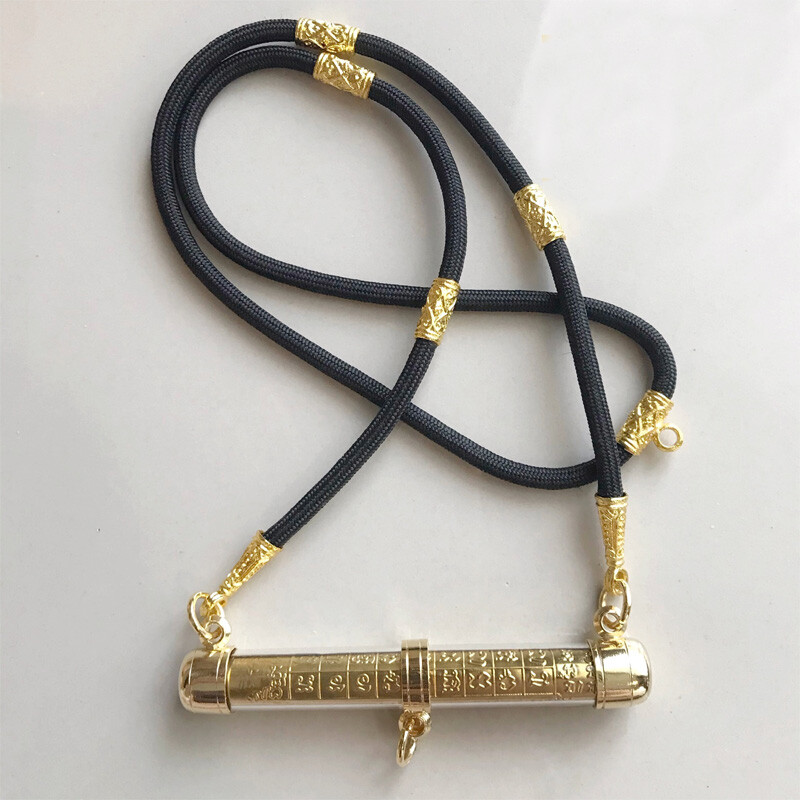 Necklace Takrud Talisman Billionaire Mantra Pendant Takrut Thai Buddha Amulet