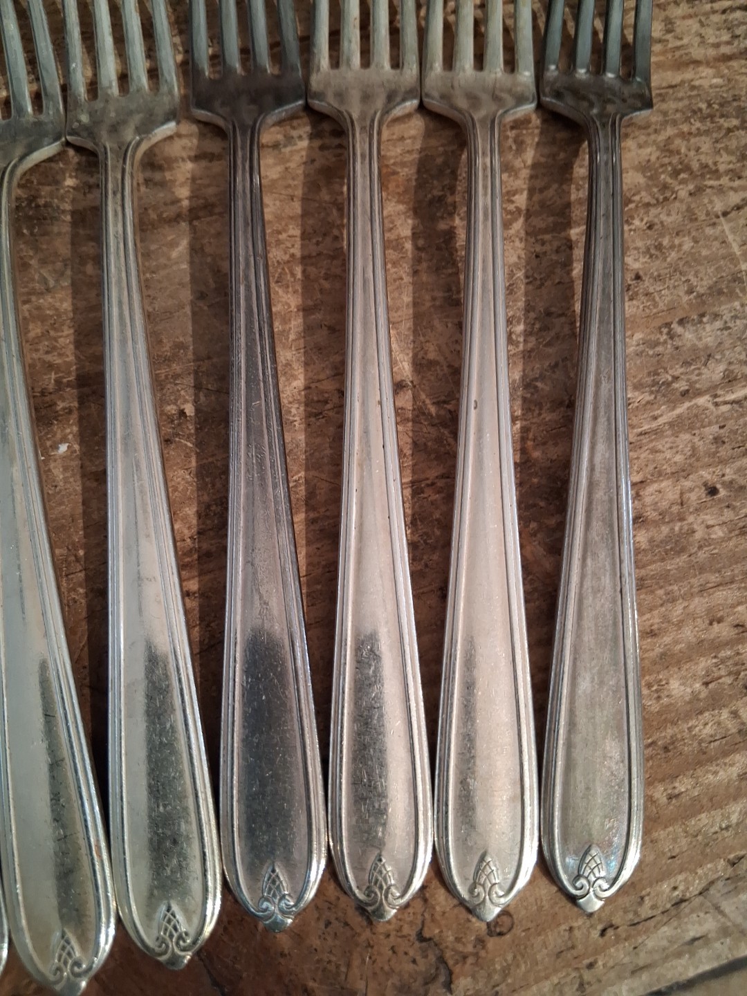 Oneida Prestige Silverplate Dinner Forks Longchamps Chaumont Pre 40s Art Deco