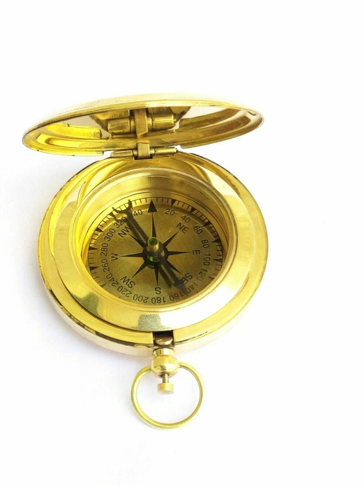 Nautical Brass Push Button Compass Maritime Vintage Pocket Nautical Décor Gift