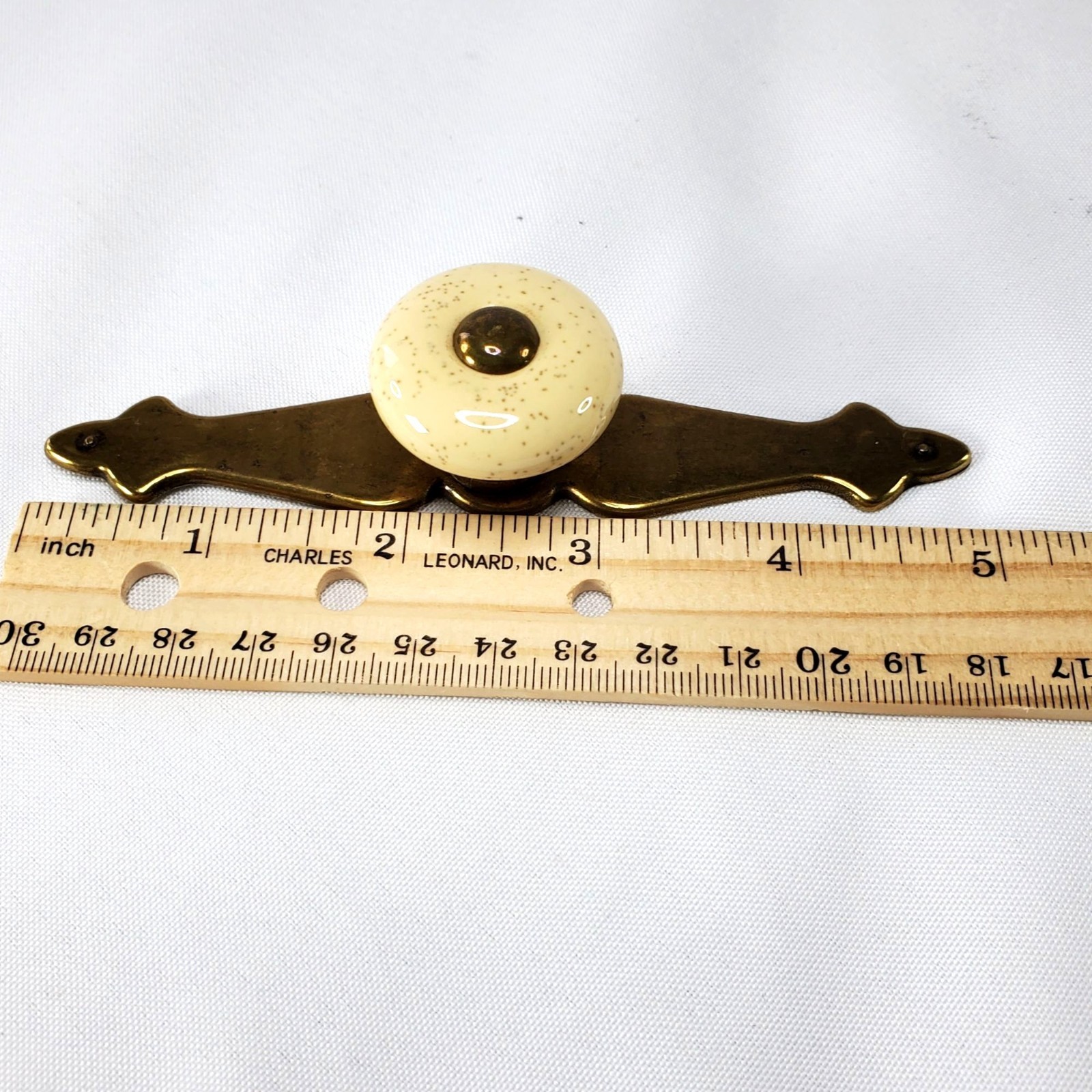 Country French Brass antique Farmhouse Colonial hardware Porcelain cabinet knob
