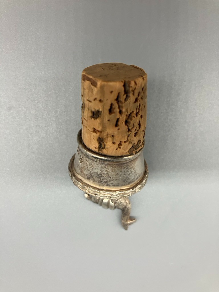 SOUTH AMERICAN COIN SILVER LLAMA FIGURINE CORK BOTTLE STOPPER