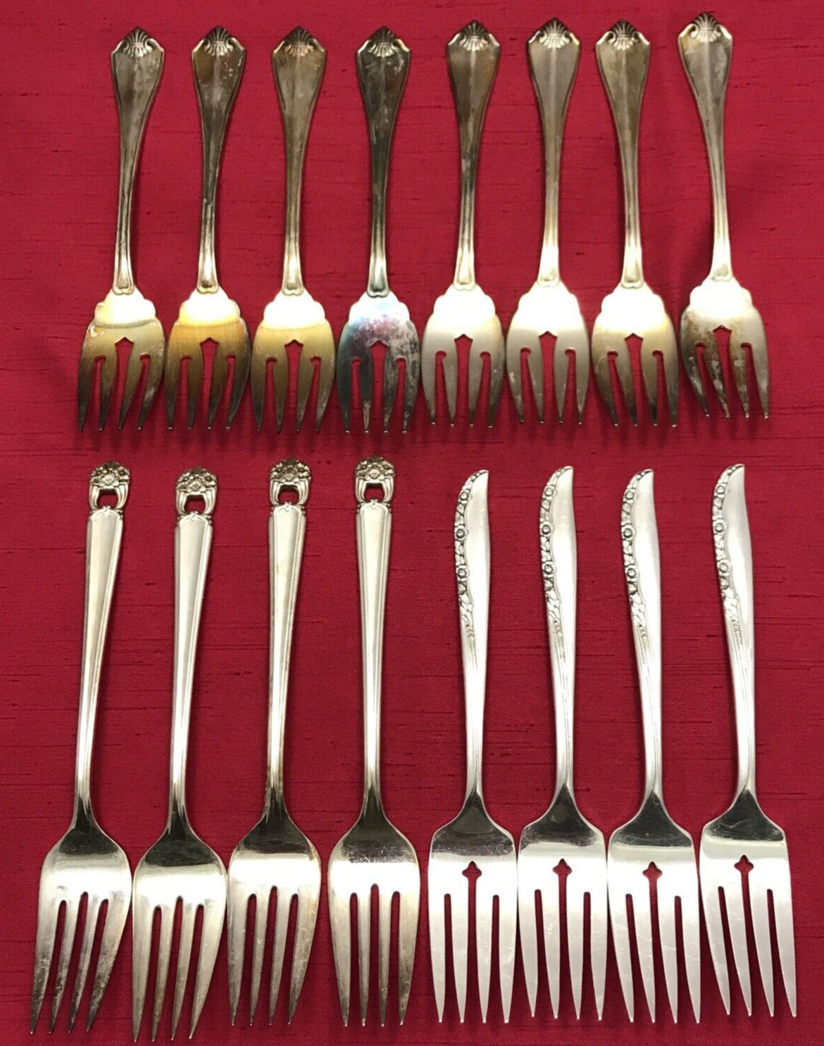 16 Pc Silverplated Antique to Vintage DESSERT/SALAD FORKS Mixed No Monograms