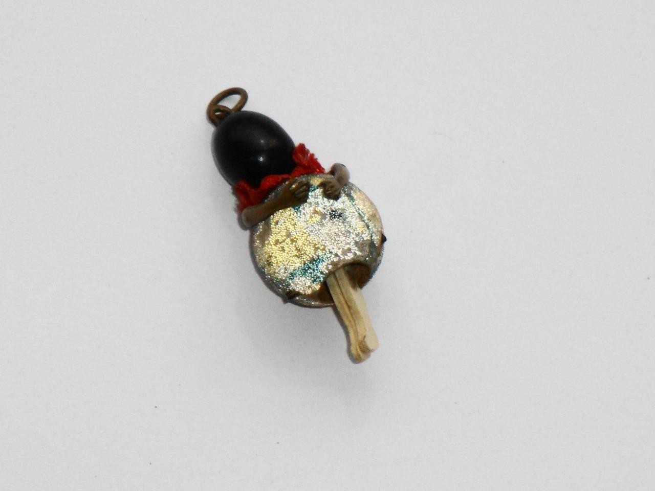 SUPERB RARE ANTIQUE WWI FUMSUP TOUCH WOOD FOR LUCK DOLL PENDANT CHARM COMPLETE !