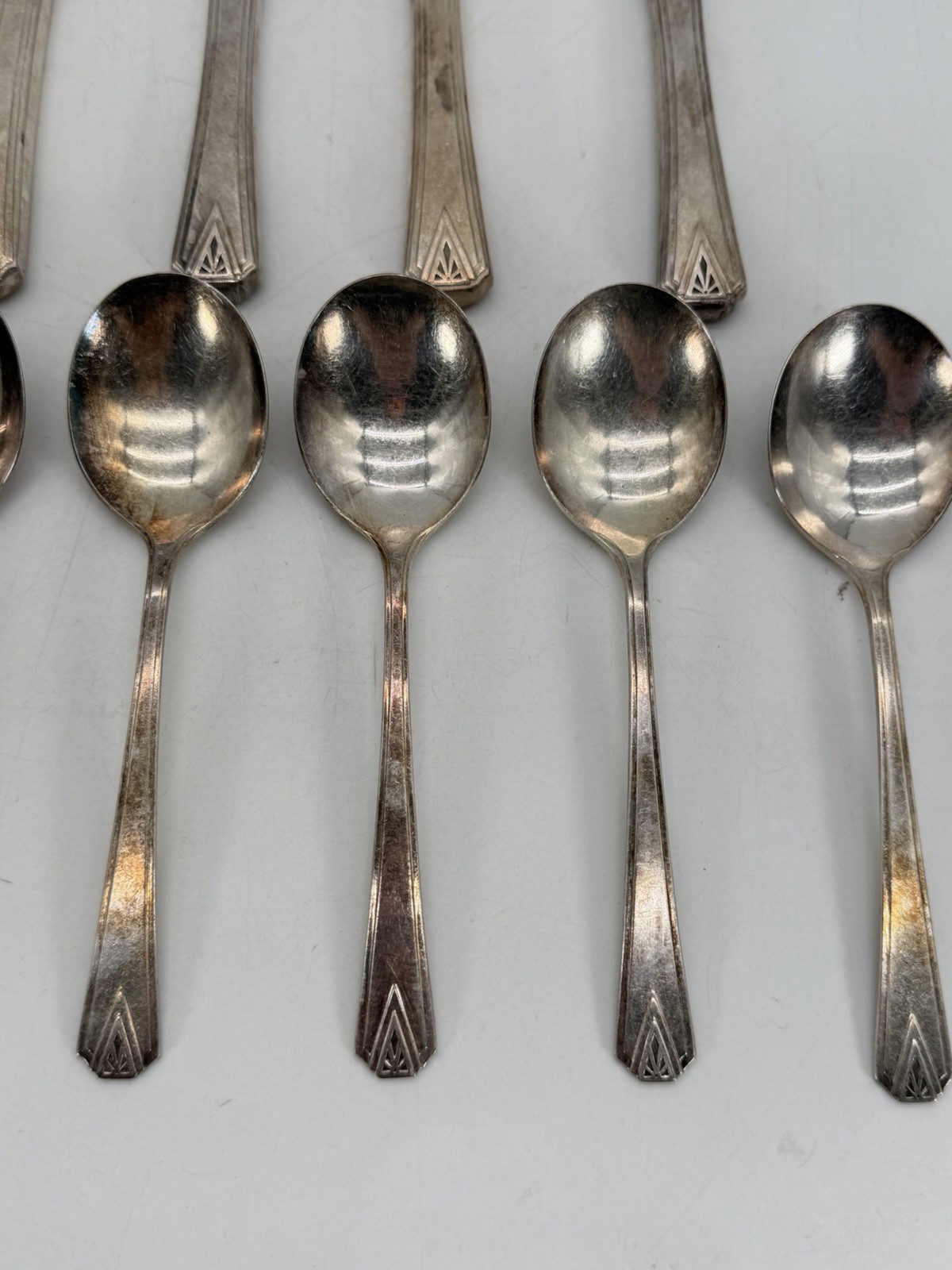 Vintage Oneida Community Deauville Silver Plate Spoons Forks Knives Art Deco Lot