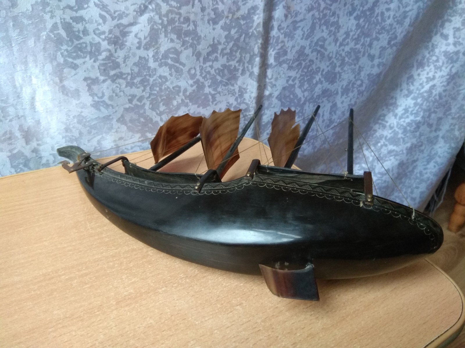 RARE Vintage Antique Decorative hand made SHIP natural materials USSR Soviet