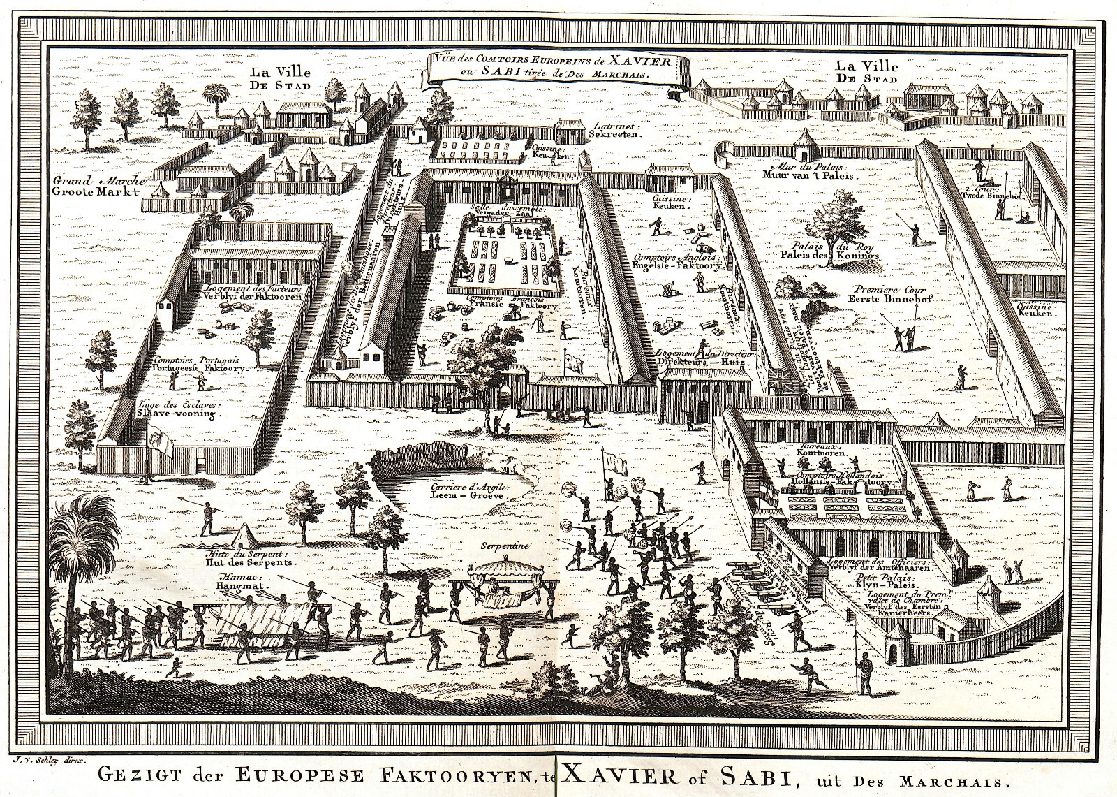 OUIDAH BENIN “gezicht der Europese Faktooryen te ” 1760 J. van der Schley