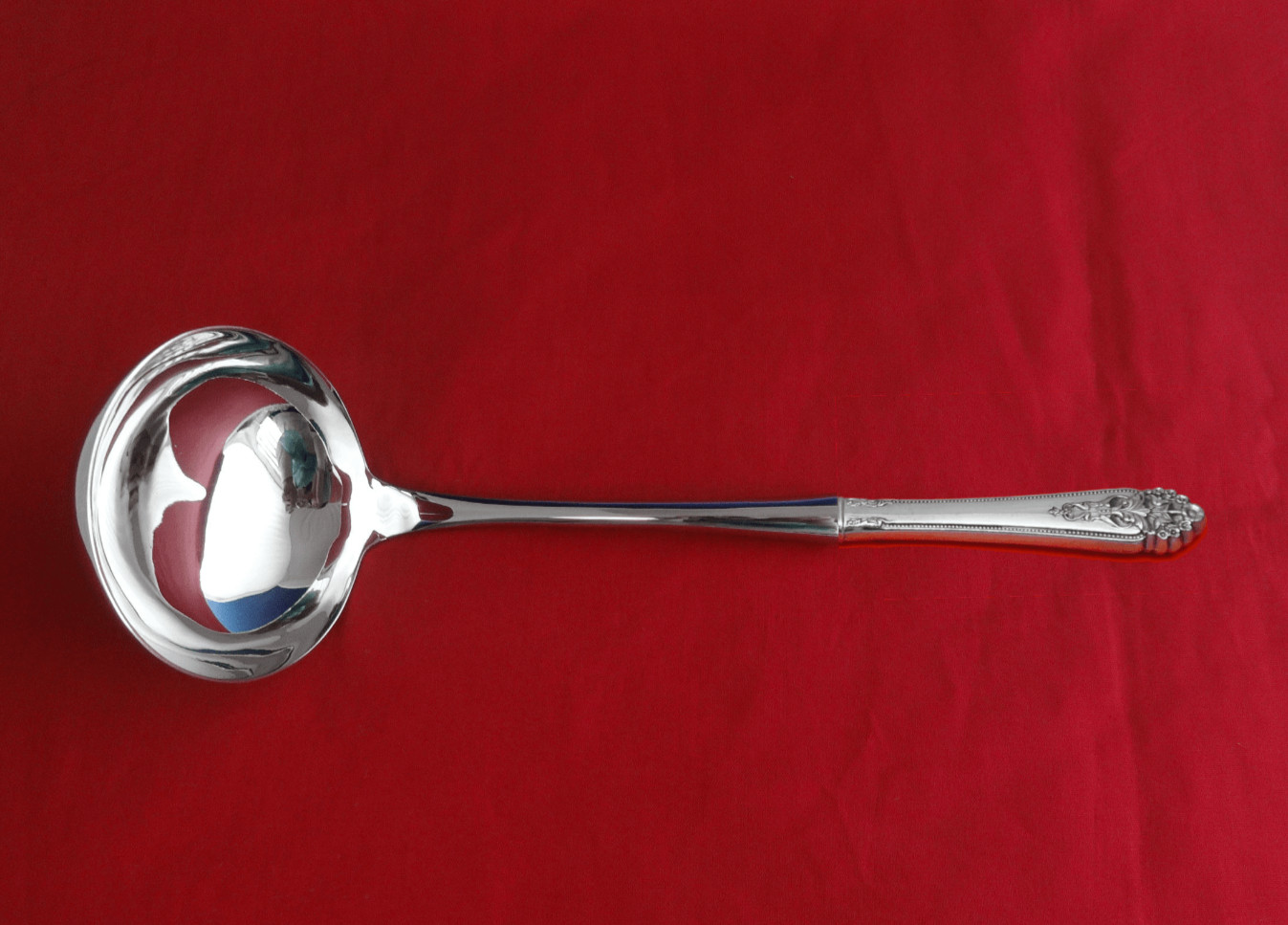 Queen’s Lace by International Sterling Silver Soup Ladle HHWS Custom 10 1/2″