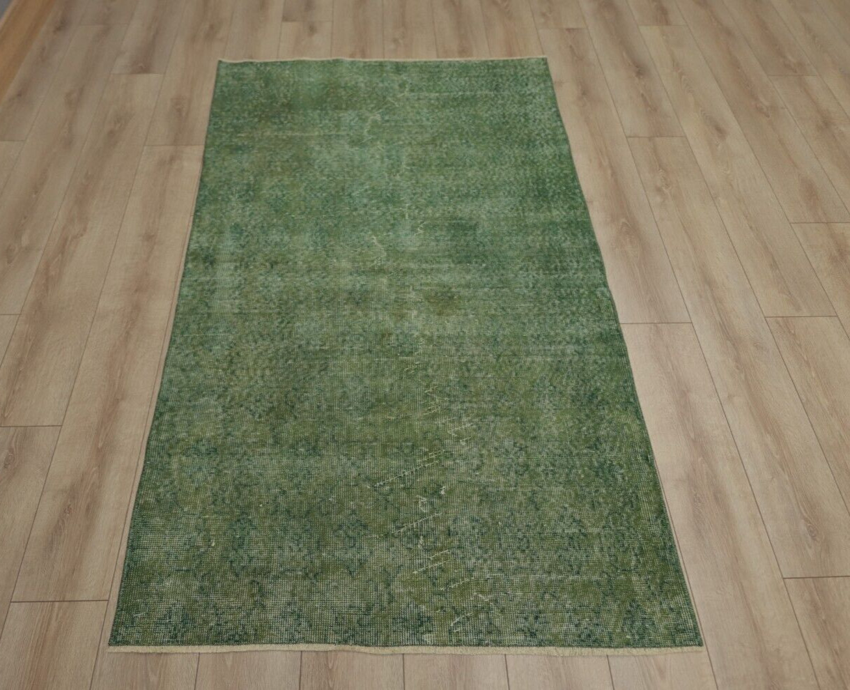 Green 4x6ft Rug Anatolian Handmade Overdyed Carpet Turkish Overdyed Rug 4x6ft
