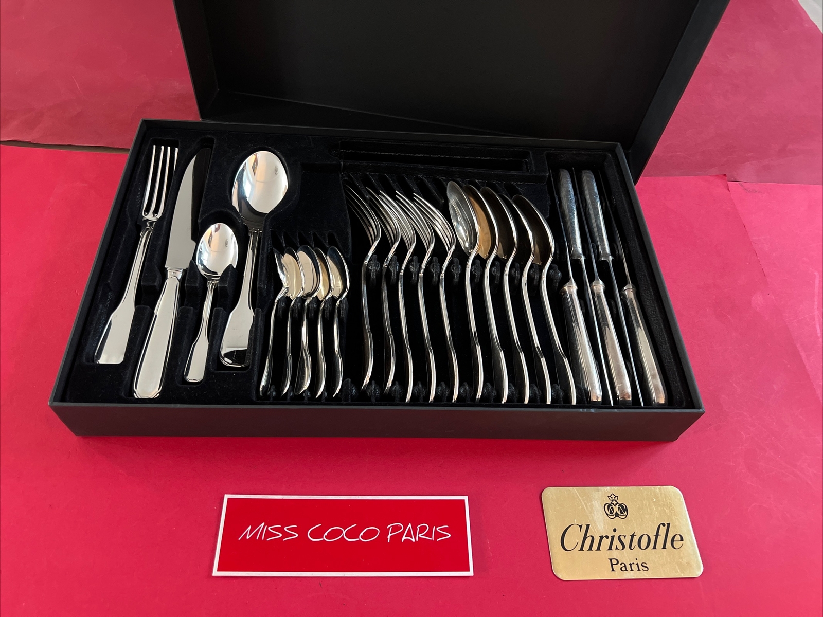 Set Cutlery 24 P Christofle Versailles Beautiful Condition Metal Silver Box N 2