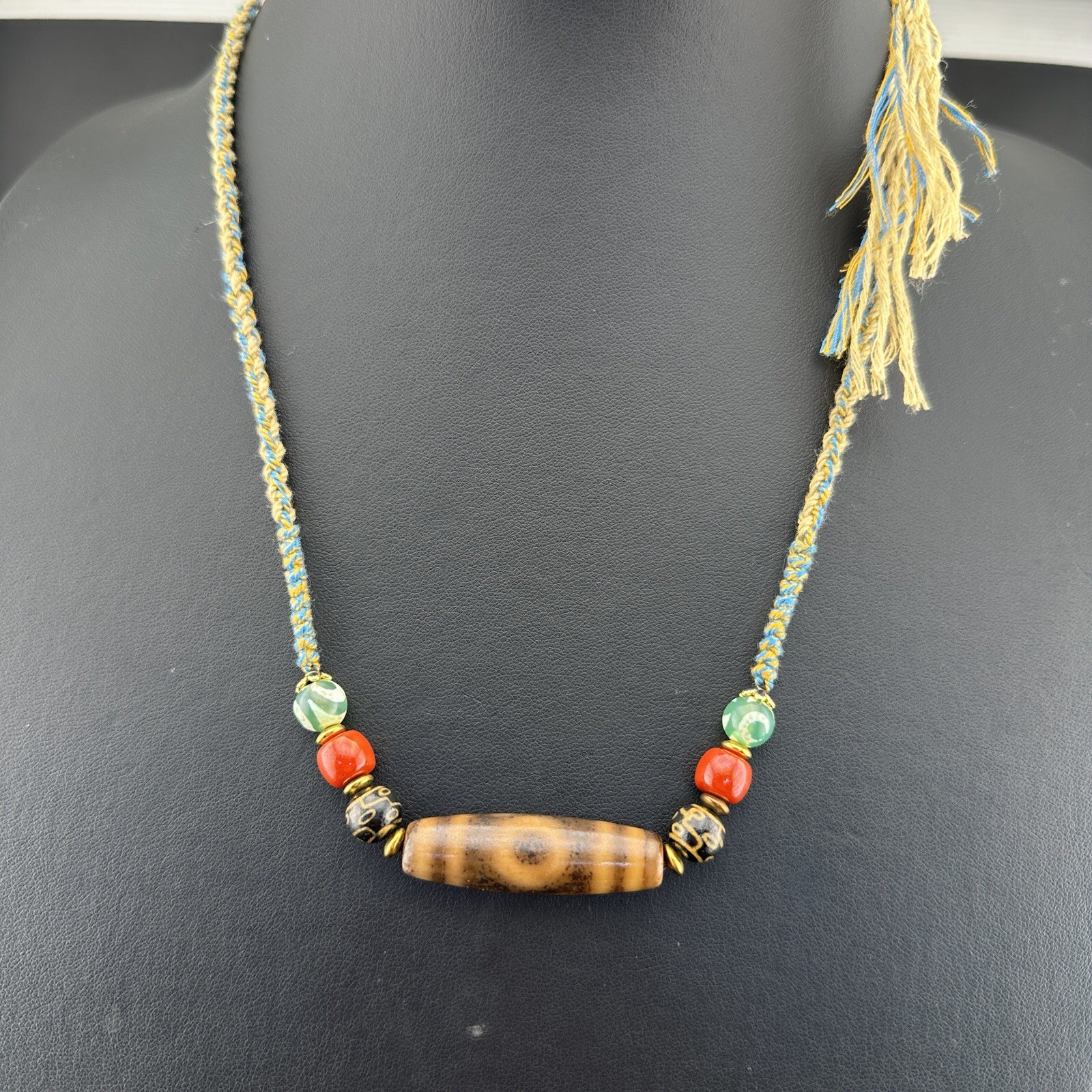 Vintage Himalayan Indo Tibetan Pure 1 Eyes Dzi Amulet Bead