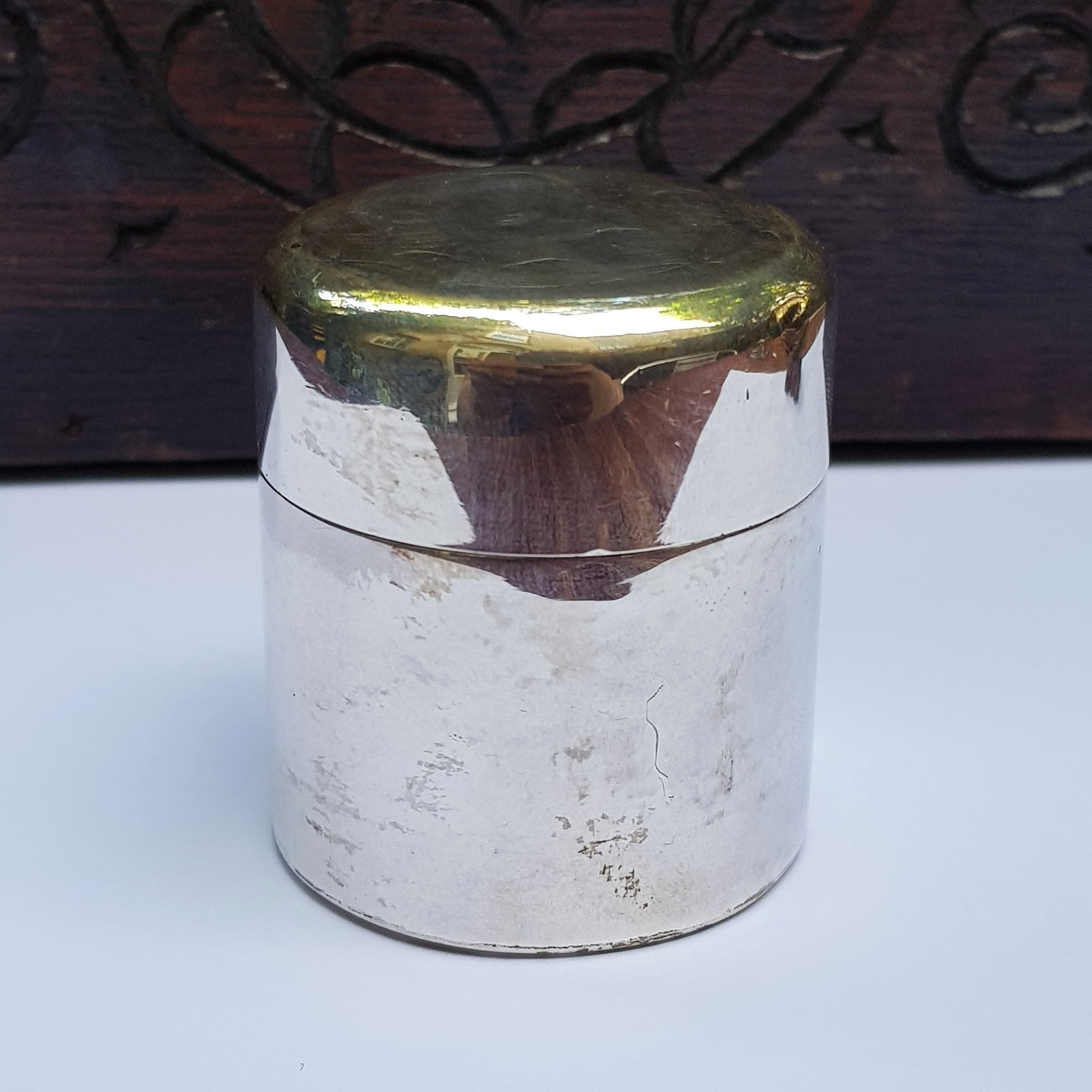 Sampson Mordan Sterling Silver Drum Inkwell Antique London circa 1901