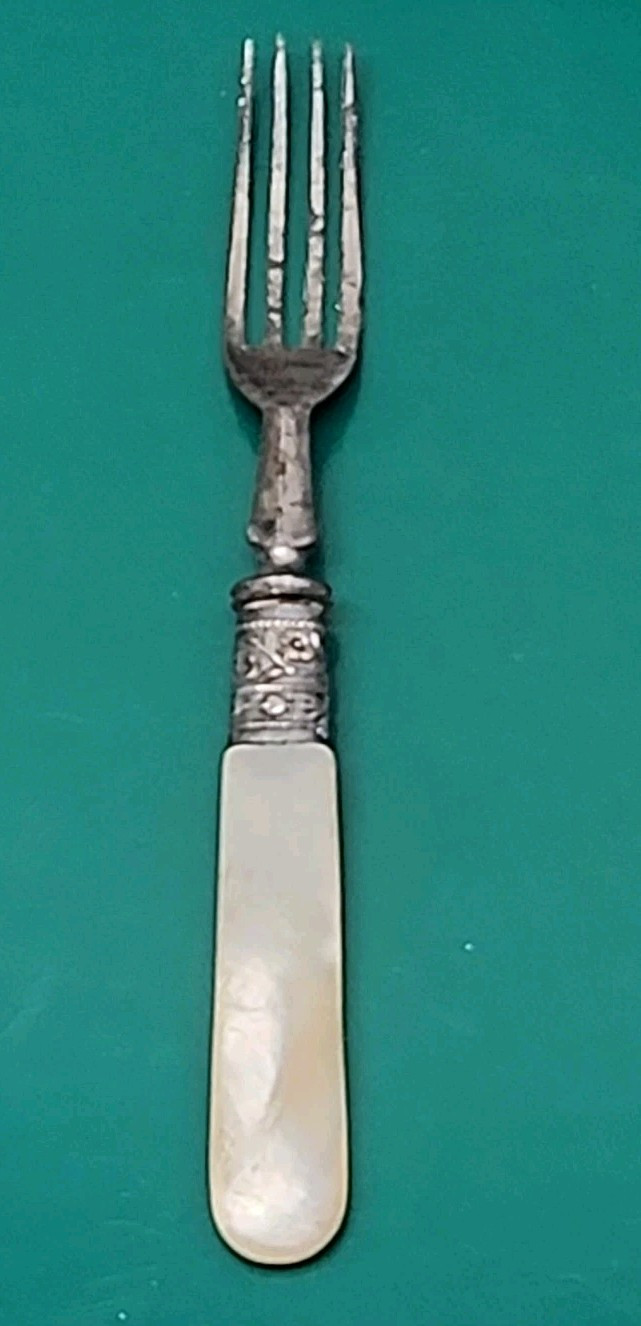 Antique/Vintage Mother of Pearl Sterling Silver Short Fork