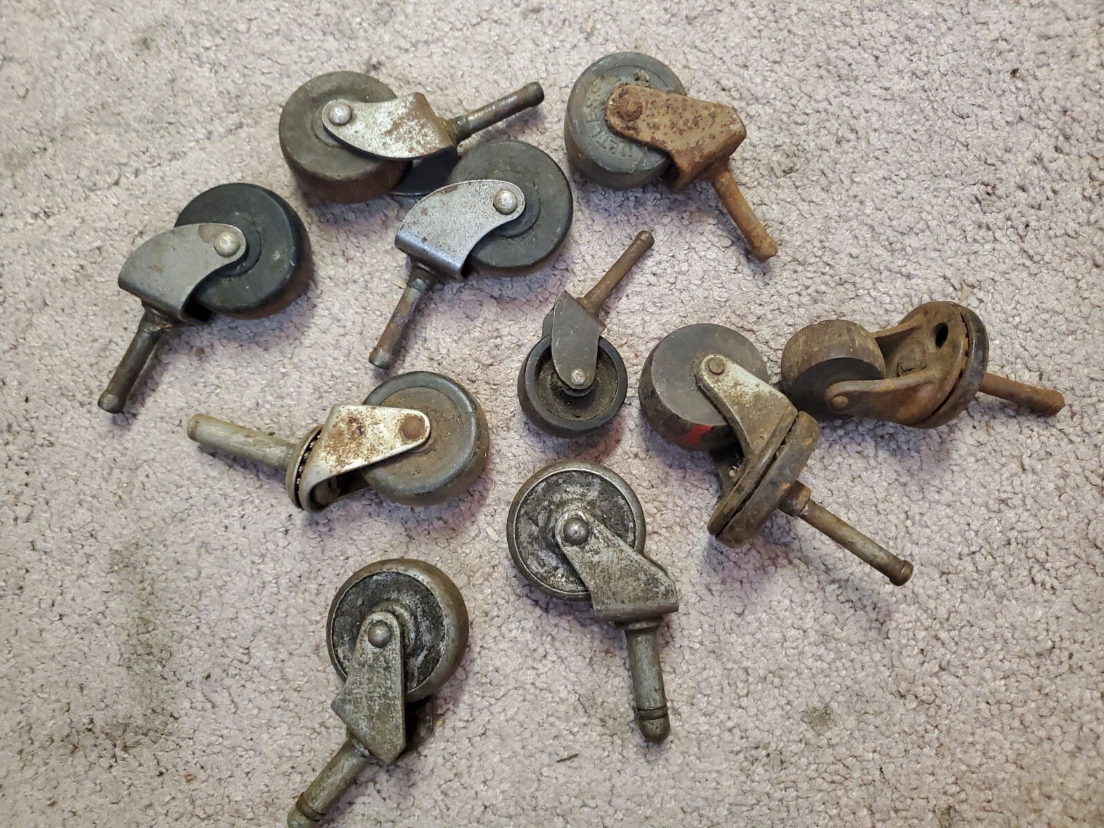 10 Vintage Wood Metal and Heavy Duty Plastic Casters