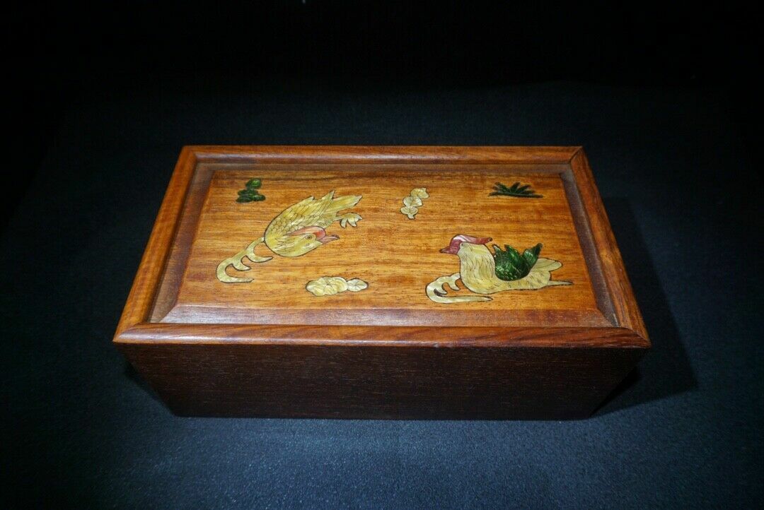 Chinese Natural Rosewood Inlaid shells Handmade Exquisite Boxes 63636