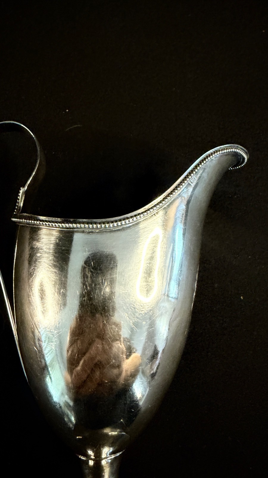 American 18th Century Coin Silver Helmet Cream Jug Circa 1786