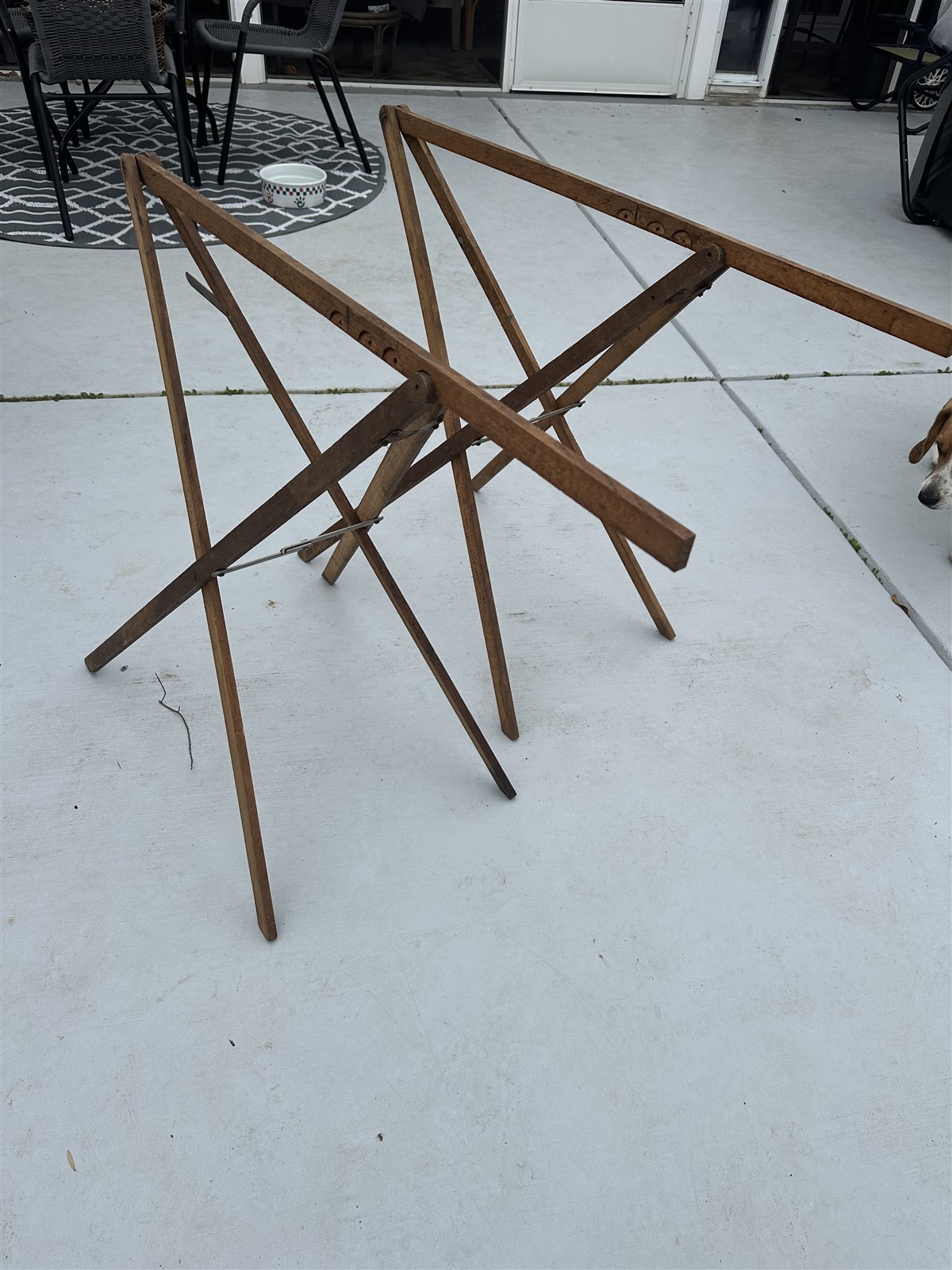 Vintage Wooden Wallpaper Folding Table Legs Rustic Primitive Farmhouse
