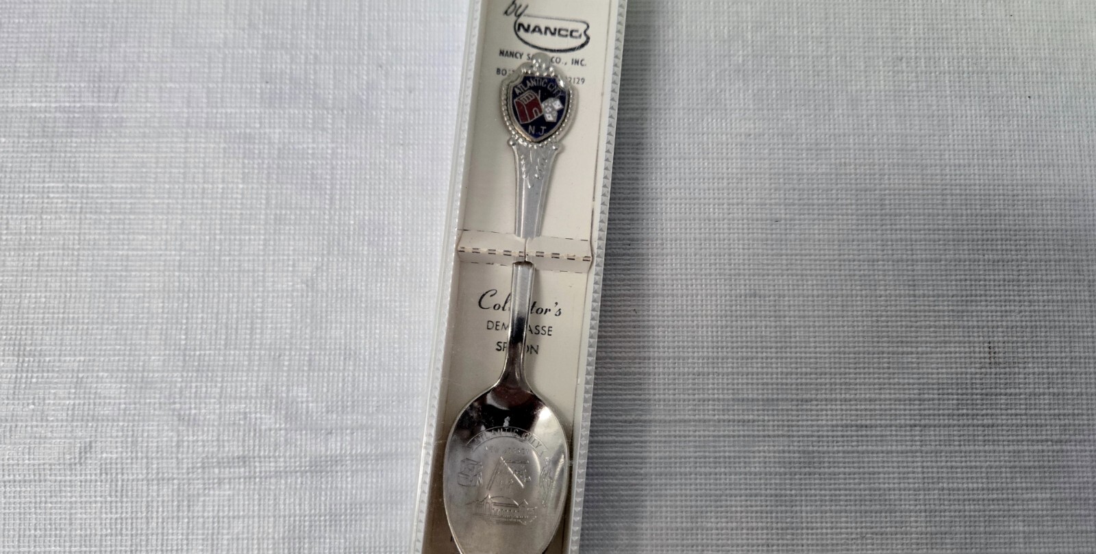 Vintage Souvenir Spoon Nanco Collectors Demi-Tasse Atlantic City New Jersey