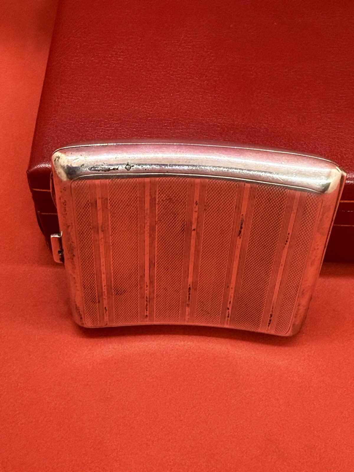 Antique Solid Silver Cigarette Case Box Birmin 1925 William Neal No Scrap 90.3gr