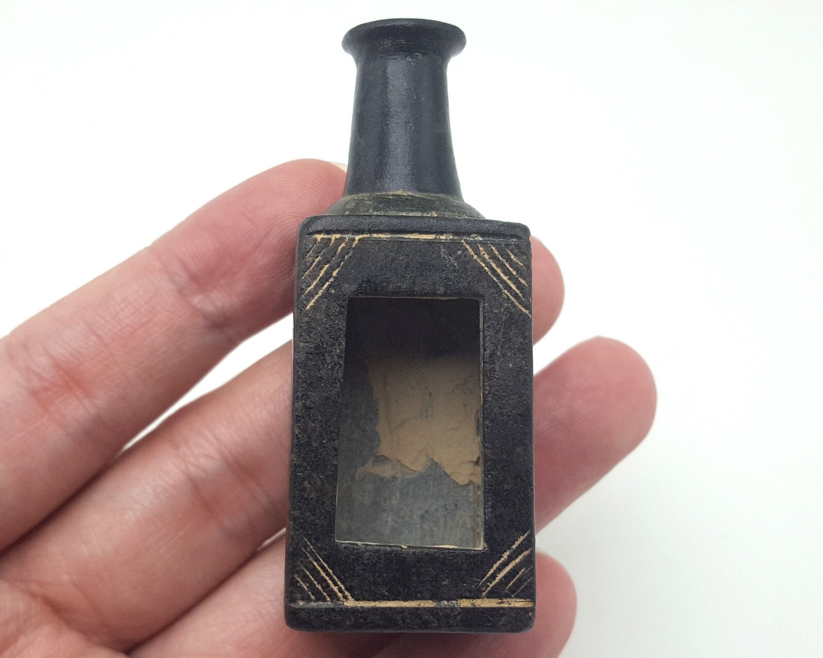 Beautiful Ancient Near Eastern Engraved Kohl Pot Makeup Bottle #CP334