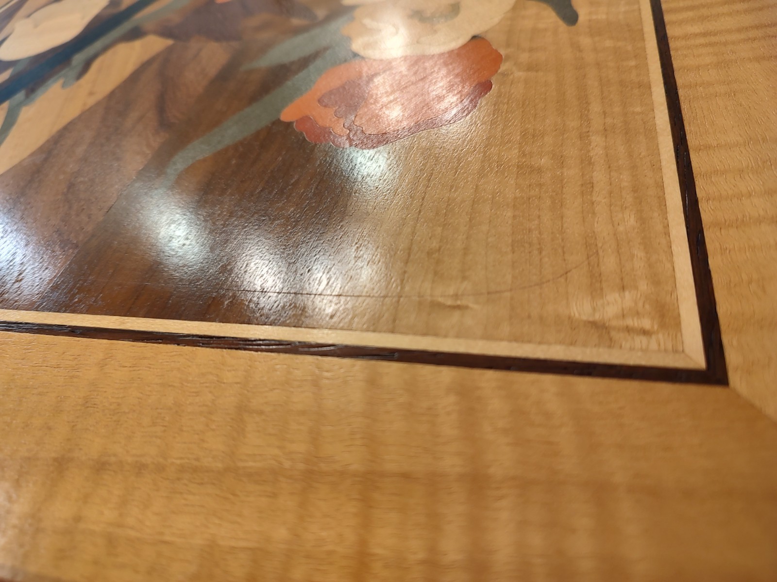 HUDSON RIVER INLAY PICTURE – FLORAL RHAPSODY – WOOD MARQUETRY – 19 X 24