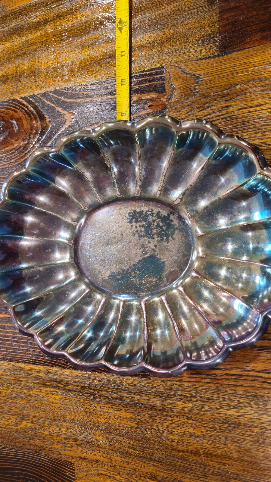 Vintage Reed & Barton silverplate dish “Holiday” pattern (model #113)