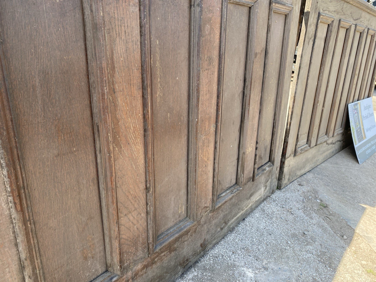 ANTIQUE OAK WALL PANELLING – Double Sided – Approx 3.1m Overall – SALVAGED