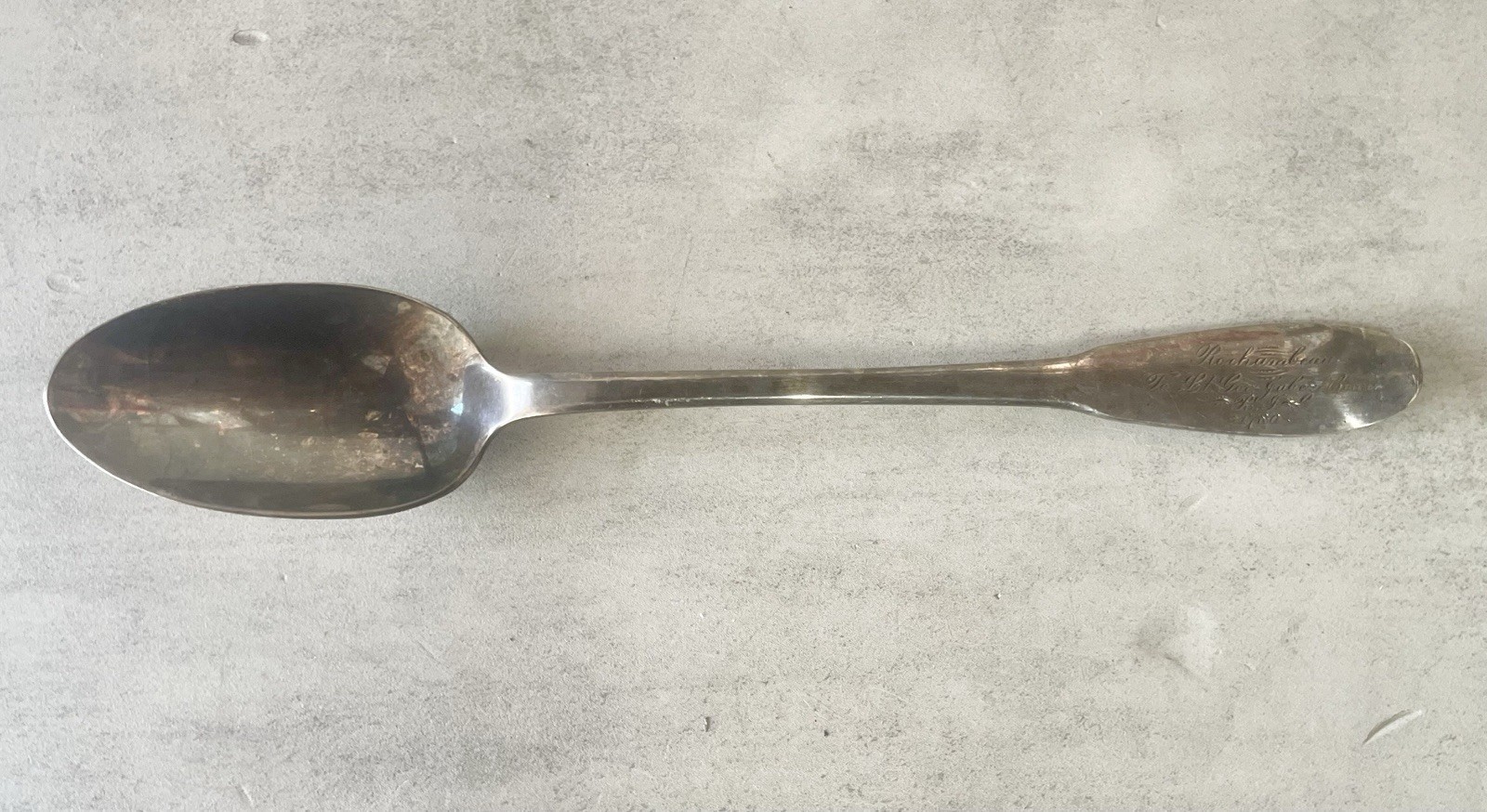 Antique Gorham Rochambeau 1780 Silverplate Serving Spoon 12”