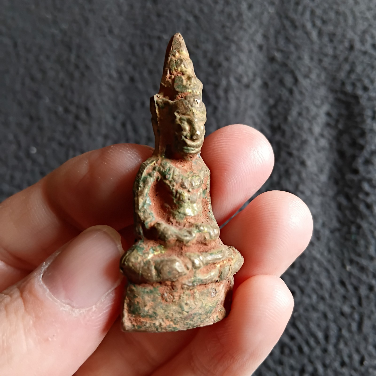 Thai Bronze Pre 1800s Magic Amulet RARE Phra Chai Ngang