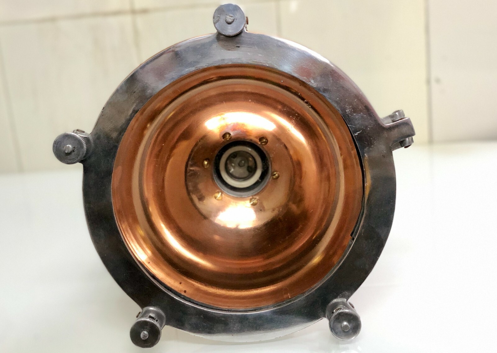 Authentic Aluminum Copper Ceiling Nautical Marine Pendant Light Brass Pipe
