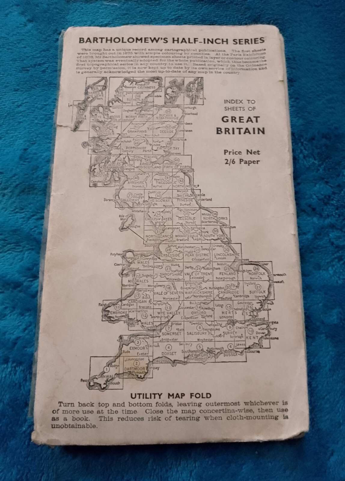 Vintage Bartholemew’s Map of Pembroke c.1945