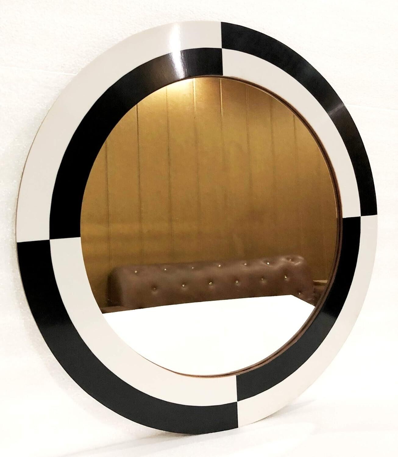 Mirror Wall Hanging Bedroom Bone/Horn Inlay Checker Design Frame Decorative
